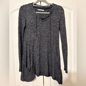 Maurice’s Gray Lace-Up Long Sleeve Tunic